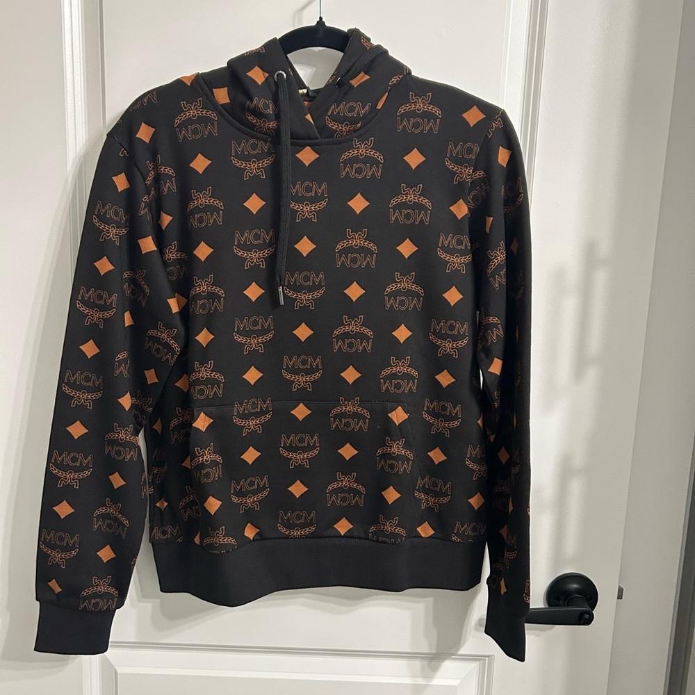 MCM Maxi Monogram Print Hoodie in Organic Cotton
